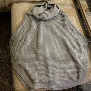 Light Gray Poncho style Sweater
